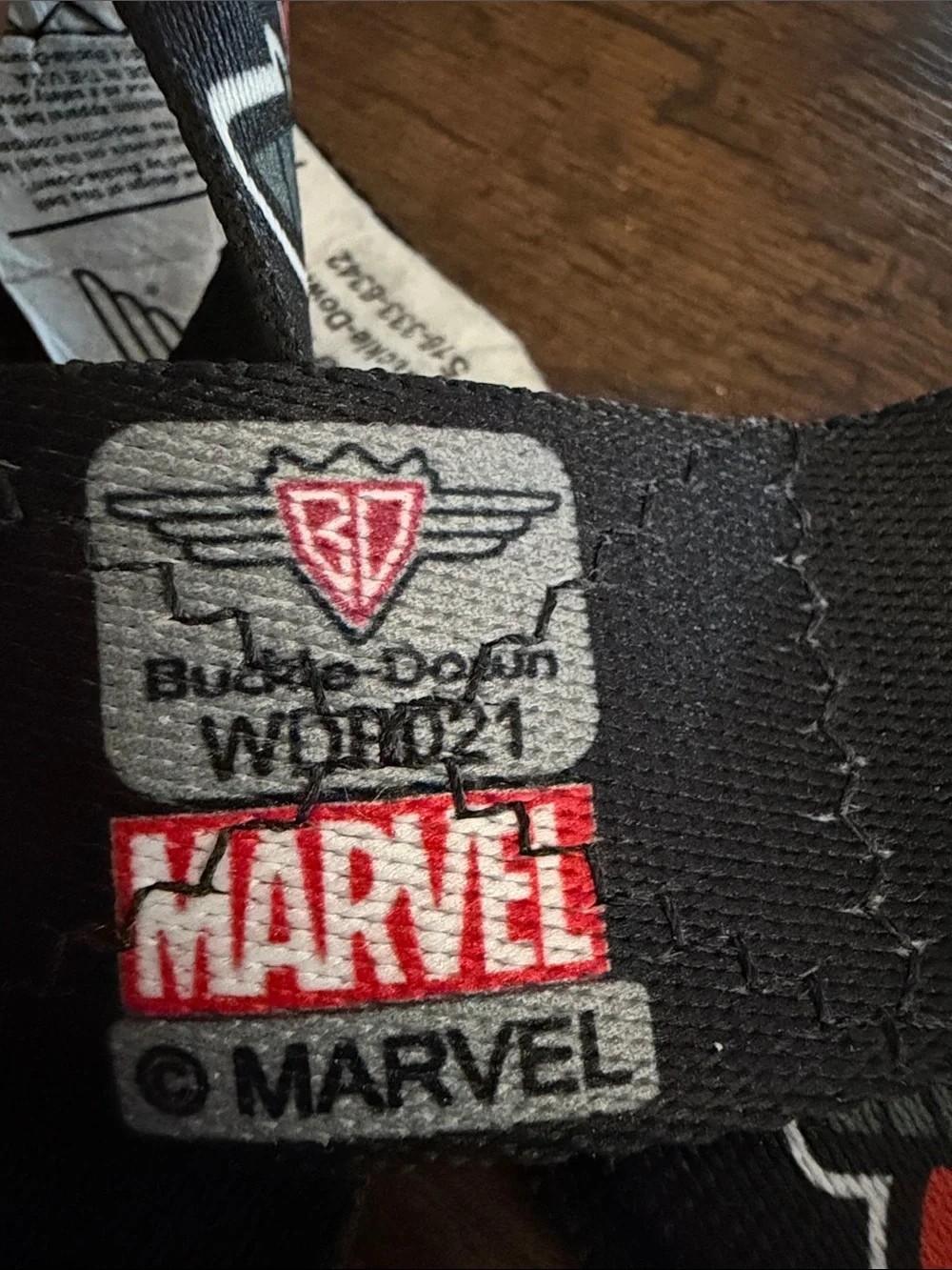 Buckle-Down Black & Red Deadpool Icon Seatbelt Strap